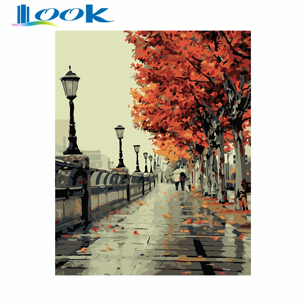 Painting Paint By Numbers Abstract Landscape Parks Canvas Painting