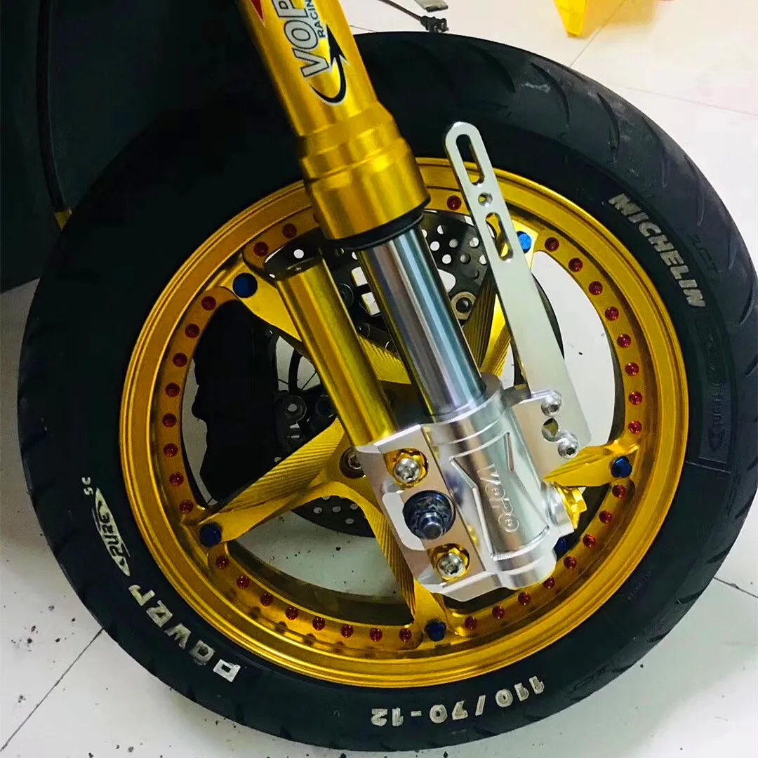 Motorcycle Front Shock Absorber With Triple Clamp///12 Inch Cnc