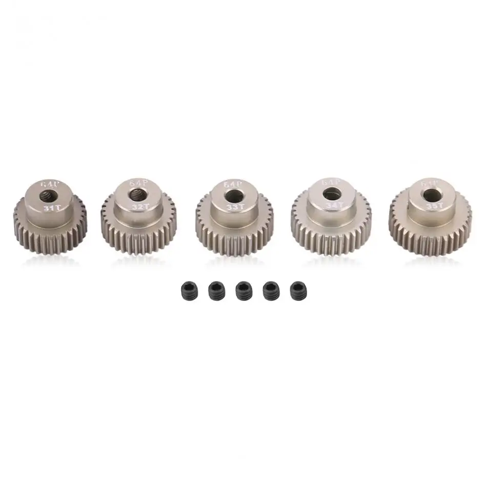 5pcs/Set 64DP 3.175mm 31T 35T Motor Gears Parts Set for 1/10 RC Car
