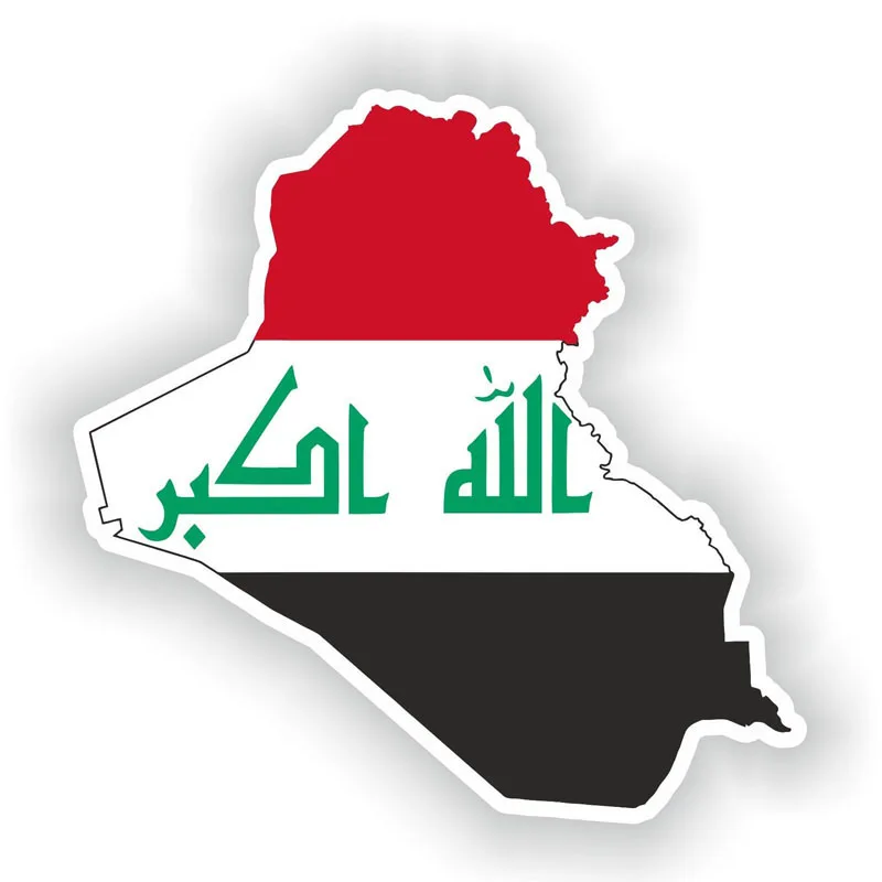 4 X 3 INCH IRAQ NEW COUNTRY FLAG METALLIC BUMPER STICKER DECAL .