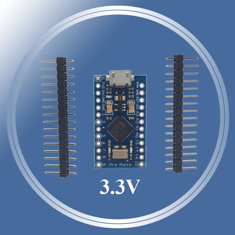 Pro Micro 3,3 V 8 МГц для arduino ATmega32U4 5 V/16 МГц модуль с 2 row штыревые для Leonardo - Цвет: 3.3V