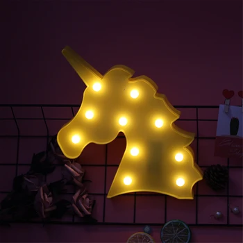 

3D LED Night Light Unicorn Head Light Party Lamp LED Marquee Letter Animal Kids Bedroom Table Lamp Wall Decoration LED Night