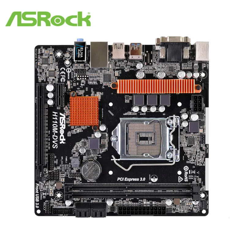 ASRock H110M-DVS R3.0 новая материнская плата 2133 МГц Intel H110 чипсет 4* SATA 6Bb/s PCI USB3.0/2,0 DVI-D/VGA 1151