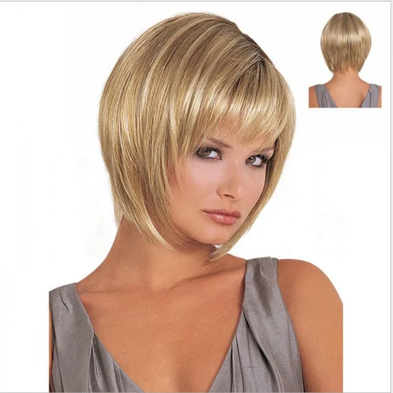 1PC Women Short Bobo Wig Straight Synthetic Wigs 