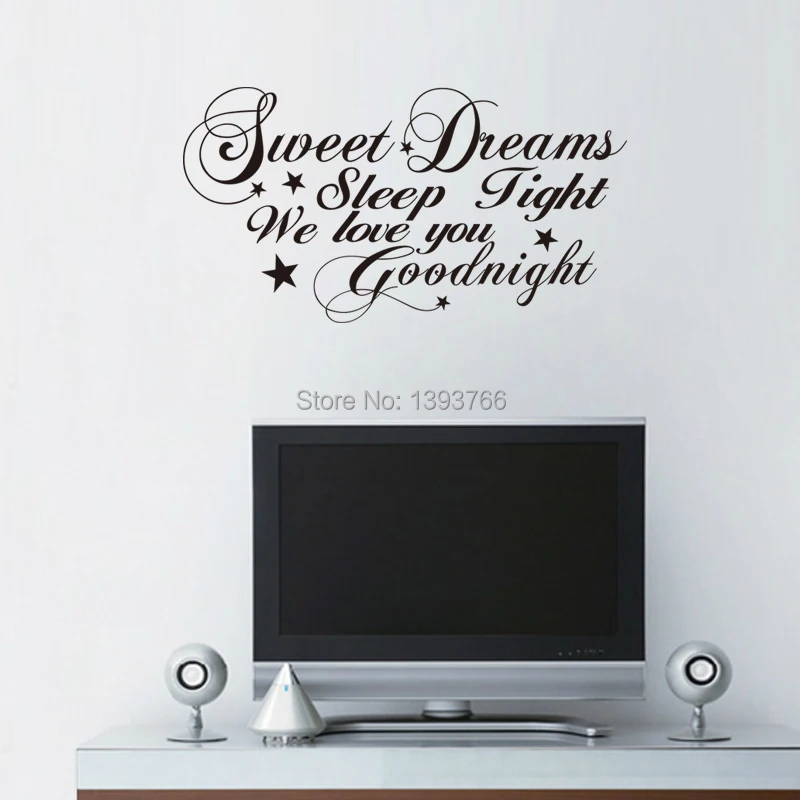 Us 5 0 9 Off Good Night Sweet Dreams Romantic Bedroom Wall Stickers Living Room Decals Quote Zyva 8277 In Wall Stickers From Home Garden On