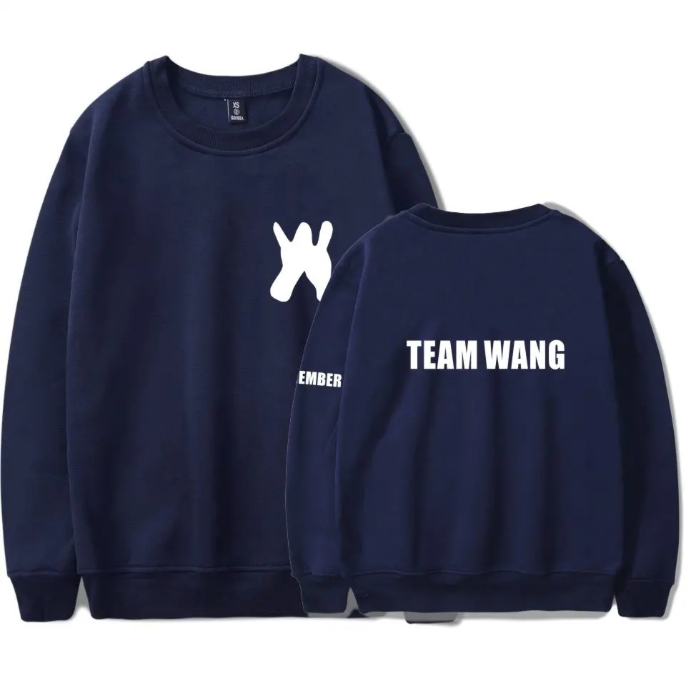 Толстовка Kpop Got7 Jackson Wang TEAM WANG Молодежный пуловер с длинным рукавом и круглым
