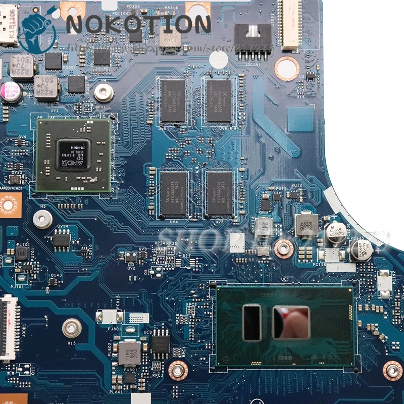 Very best  NOKOTION For Lenovo 500-15ISK Laptop Motherboard SR2EZ I7-6500U Radeon R7 M360 CPU AIWZ2 AIWZ3 LA-C