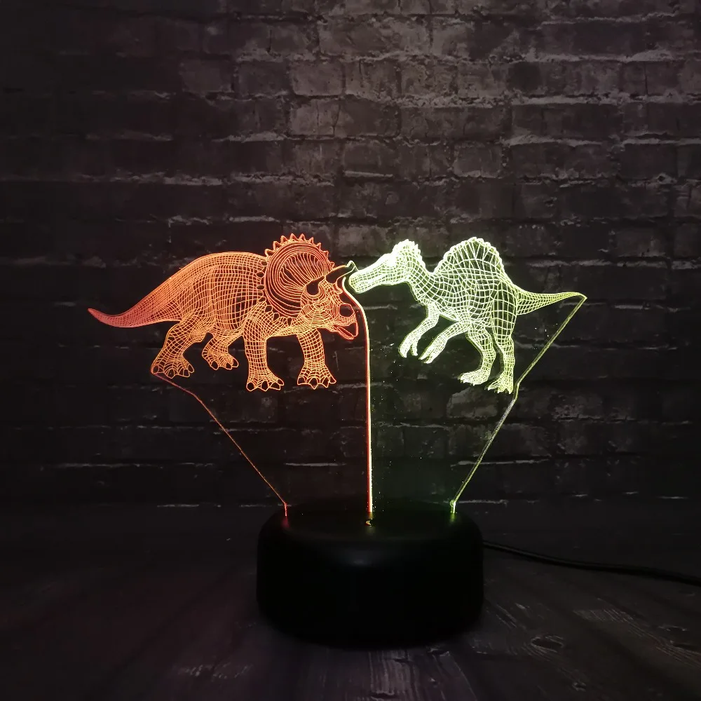Парк Юрского периода Динозавр ночник 3D светодиодный микс двойной цвет лампа для детей ребенок сон свет мальчик подарок мультфильм ребенок База свет