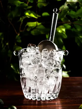 

Japanese style glass ice bucket bartender champagne bucket Bar with ice clip