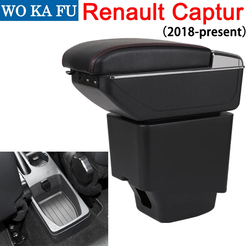  Para Renault capture II 2018 caja de reposabrazos universal car center console caja accesorios de m