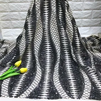 

Best Selling Swiss voile laces African women Lace Fabric black Nigerian French lace Fabric 2019 High Quality Tulle Lace Fabric