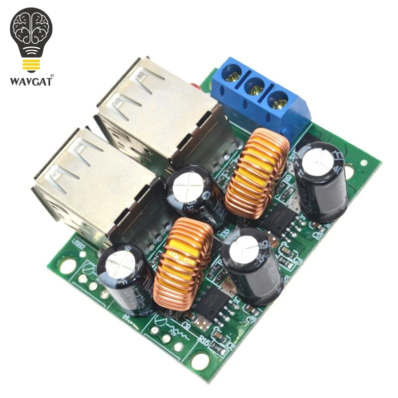 

4-USB Port Step-down Power Supply Converter Board Module DC 12V 24V 40V to 5V 5A For MP3/MP4 Phone Car Equipment