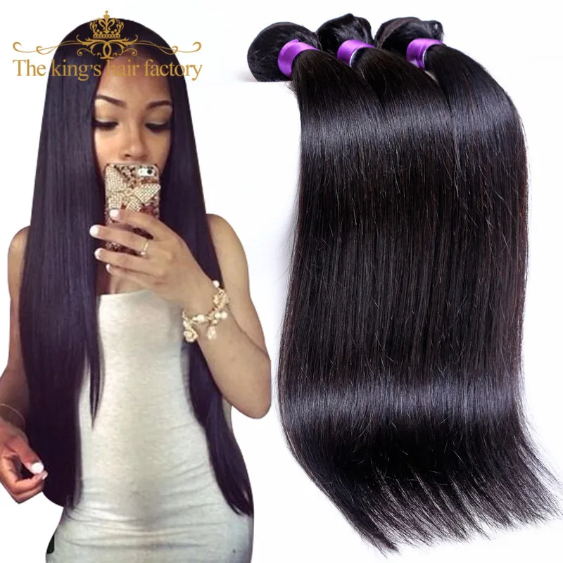 Kings Hair Factory Indian Virgin Hair Straight 4 Pcs Lot 7A Grade