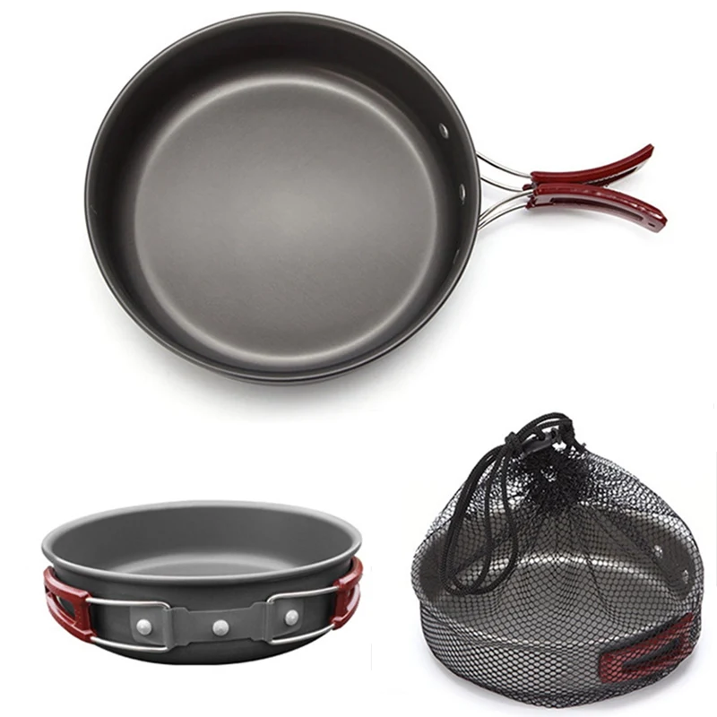 1.1L 1.7L Camping Pan Portable Cookware Aluminum Non stick Pan Cooking