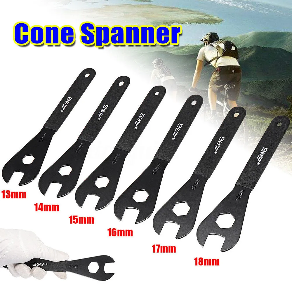 

Carbon Steel Bicycle Spanner Wrench Spindle Axle Bicycle Bike Repair Tool Fit for 13mm 14mm 15mm 16mm 17mm 18mm Cone #0609