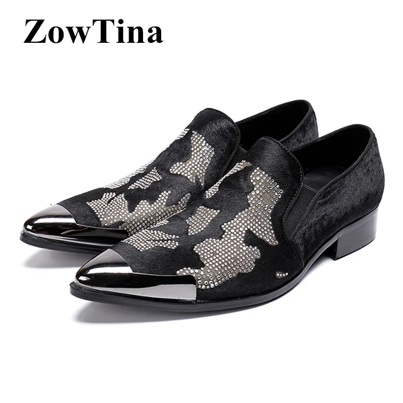 

Men Pointed Toe Formal Dress Flats Slip On Crystal Business Oxford Shoes Man Slip On Fashion Mocasine Hombre Large Size46 Loafer