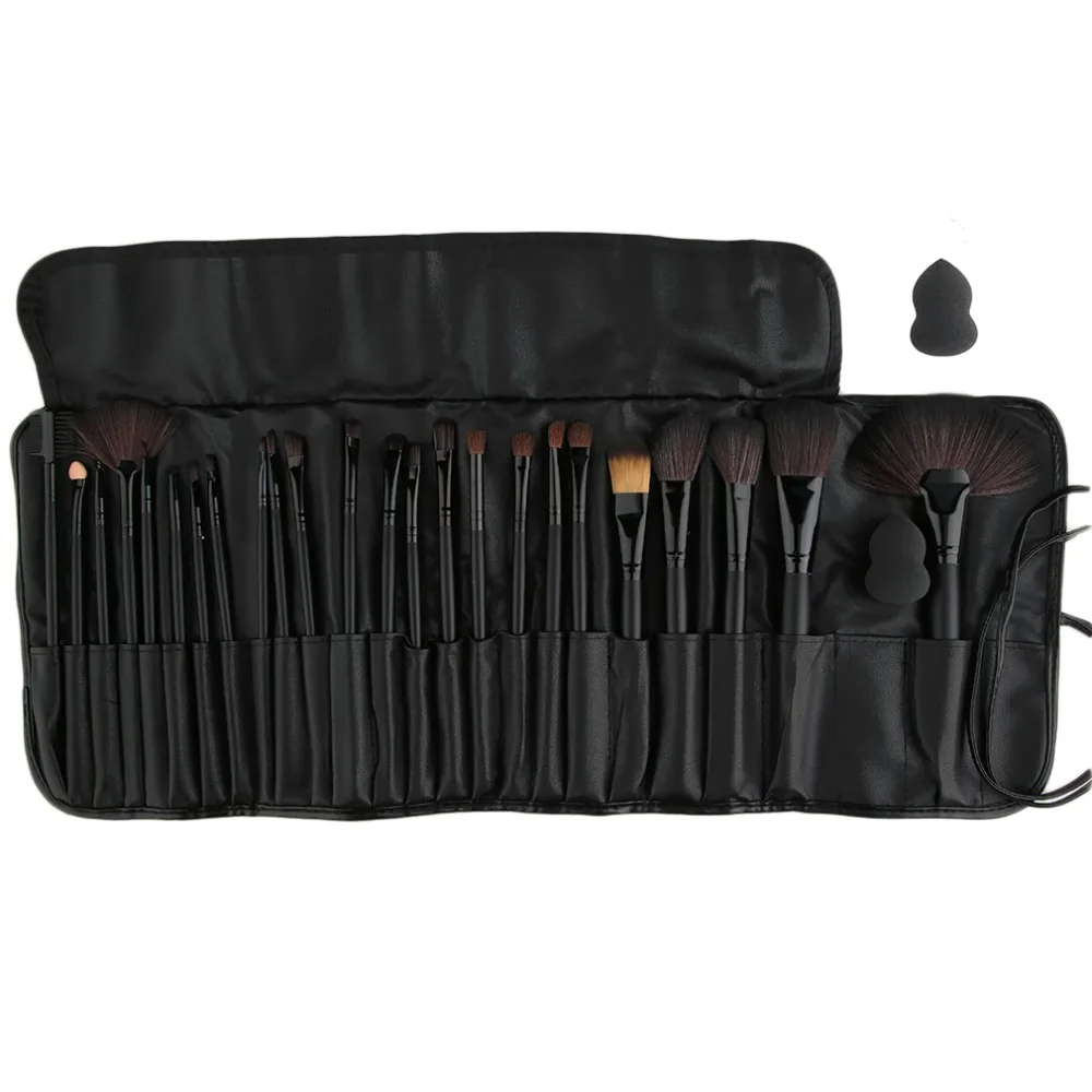 

Professional Cosmetics Makeup Set 24Pcs/set Foundation Powder Eyeshadow Brushes Make up brush tool + 1 Gourd shaped puff