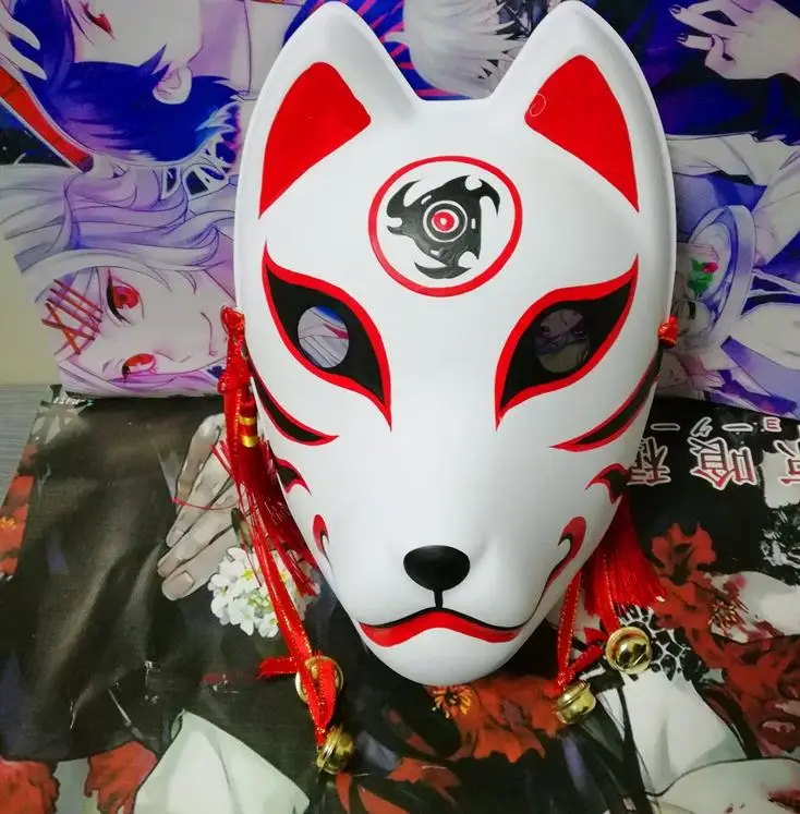 Маска Наруто полное лицо ручная роспись Итачи Учиха лиса маска кицунэ для косплея и маскарада Хэллоуин Вечерние Маски