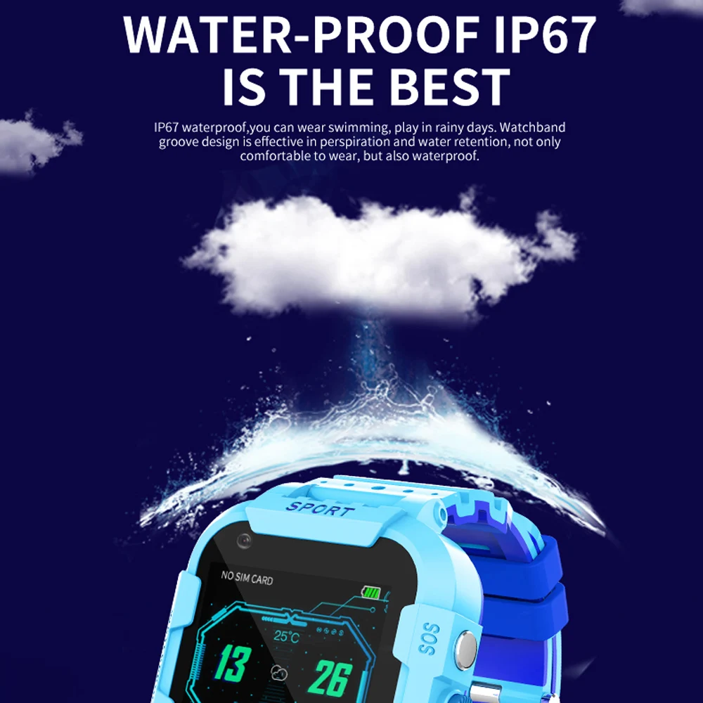 696 DF39Z 4G Kids Smart Watch GPS Wifi Tracker Smartwatch Touch Screen SOS SIM Phone Call Waterproo