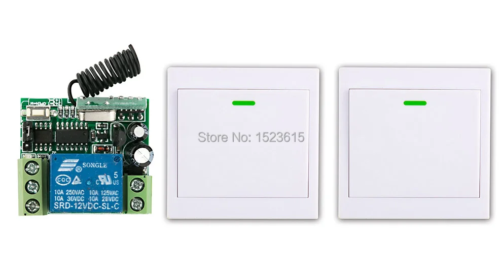 

New digital Remote Control Switch DC12V Receiver 2*Wall Transmitter Wireless Power Switch 315MHZ Radio Controlled Switch Relay