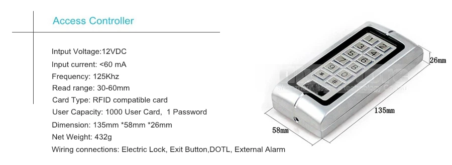 Diysecur 125 кГц rfid металла клавиатура Система контроля доступа Kit + аудио домофоны с дверь зажим + пульт Управление; K2