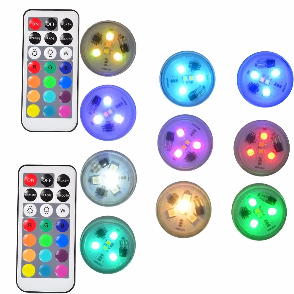 Flameless do Chá das Velas do Diodo Emissor de Luz o Diodo Emissor de Luz Submersível Ilumina Luzes Flameless Chá das Velas d 1.5 Cr2450 Bateria Longa Vida Brilhante Super Branco Quente Rgb Conduziu do 3 diodo emissor de luz 1.5