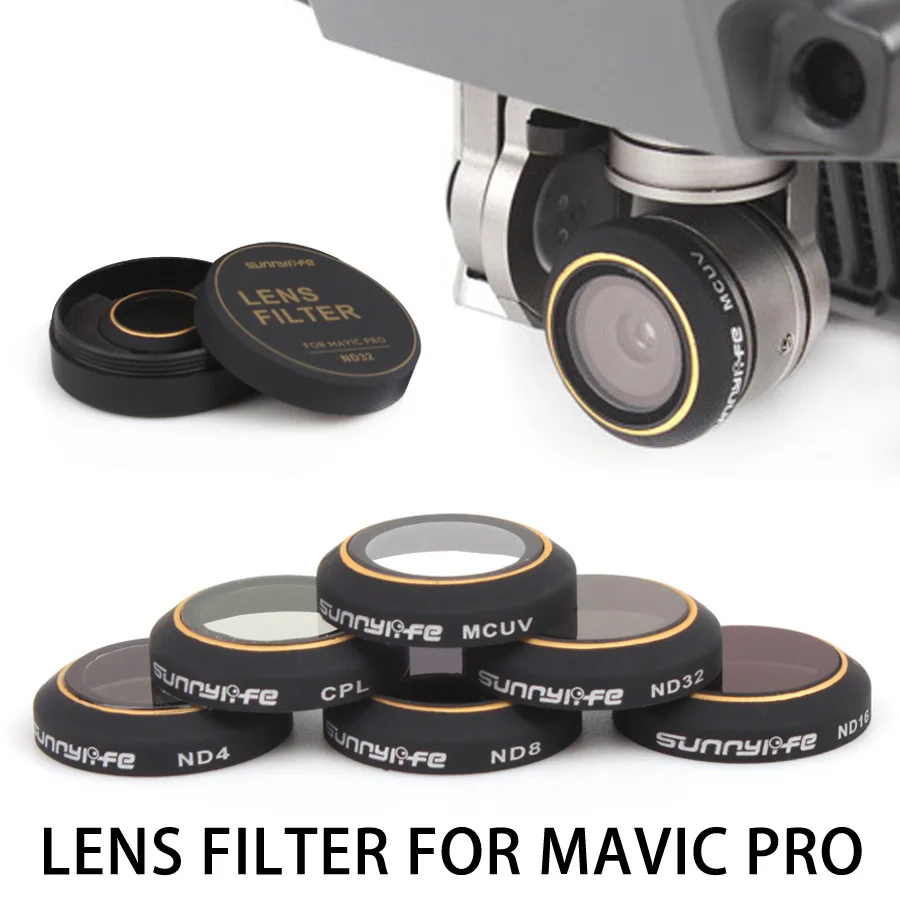 Camera Lens Filter ND4 ND8 ND16 ND32 CPL MCUV Filter for DJI MAVIC PRO Won't Affect Gimbal Self-inspection