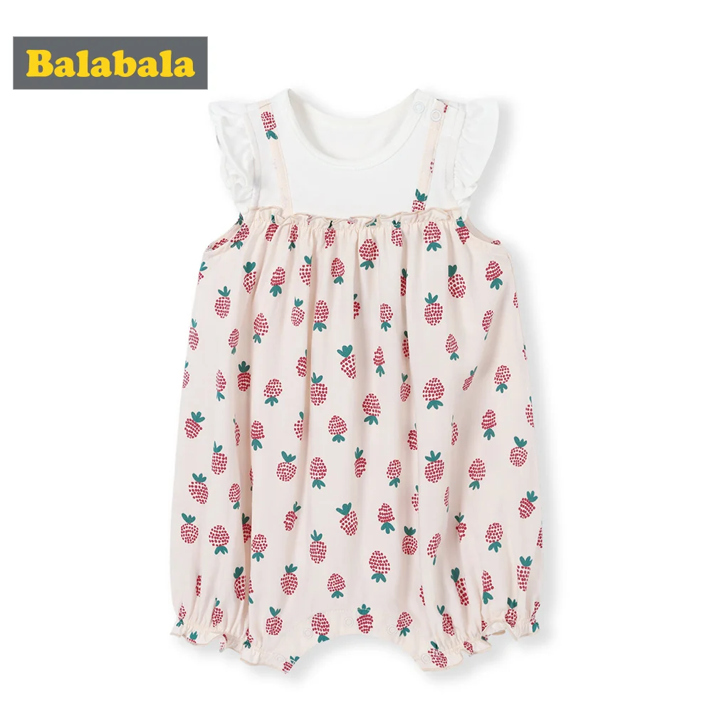 

BalabalaBaby rompers baby clothing for summer newborn outting clothes fake two thin section tide