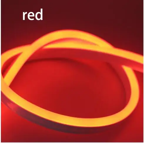 Неоновый трубчатый светодиодный светильник s 1 м-20 м ленточная лента с вилкой питания неоновый знак красочный Радужный светодиодный светильник для детской комнаты рождественский домашний Настенный декор - Испускаемый цвет: red  no remote