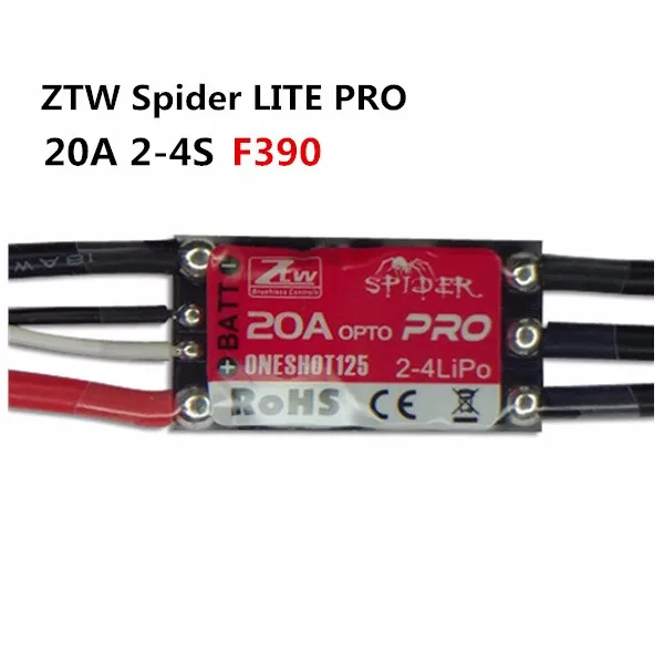 

ZTW Spider LITE PRO Series 20A ESC 2-4S F390 MCU Supports Oneshot125 For RC Mini Multirotors Multicopter Spare Parts