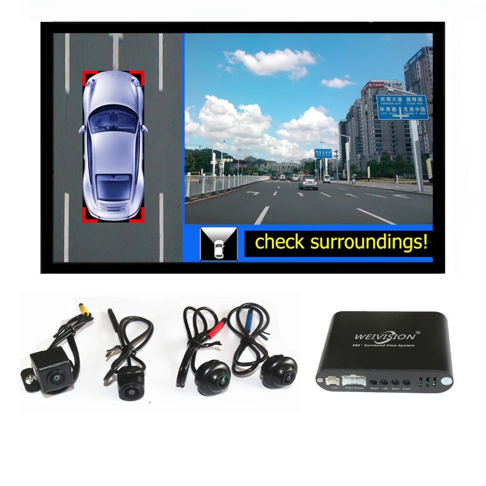 Универсальная автомобильная камера WEIVISION 360 bird view, HD, DVR, 4 канала, USB порт, карта 16 Гб в подарок Универсальная автомобильная камера WEIVISION 360 bird view, HD, DVR, 4 канала, USB порт, карта 16 Гб в подарок