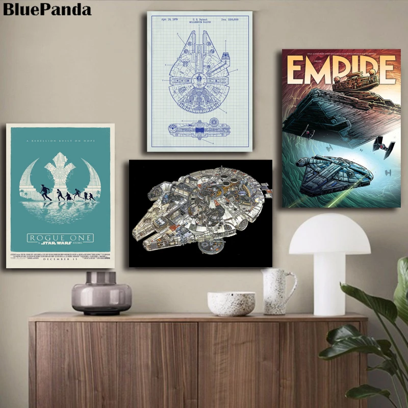 

The Millennium Falcon Blueprint Star Wars Canvas Prints Picture Modular Paintings For Living Room Poster On The Wall Home Decor