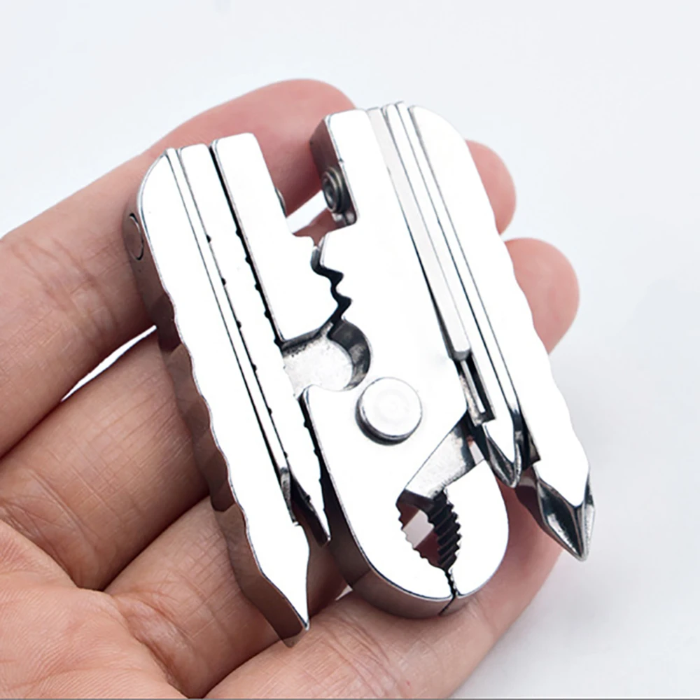 

Stainless steel Multi Functional Pliers 15-in-1 Outdoor Tool EDC Equipment Mini Pliers Phone Card Removal Digital Screwdriver