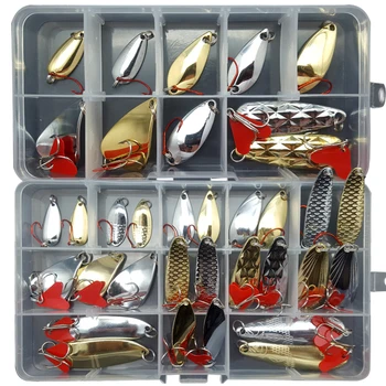 2g/4g/6g/8g/12g Fishing Lure Set Spoon Lure Set Spinnerbait Pike Fishing lures Sea fishing Metal Jig Lure Fresh/Salt Water A078