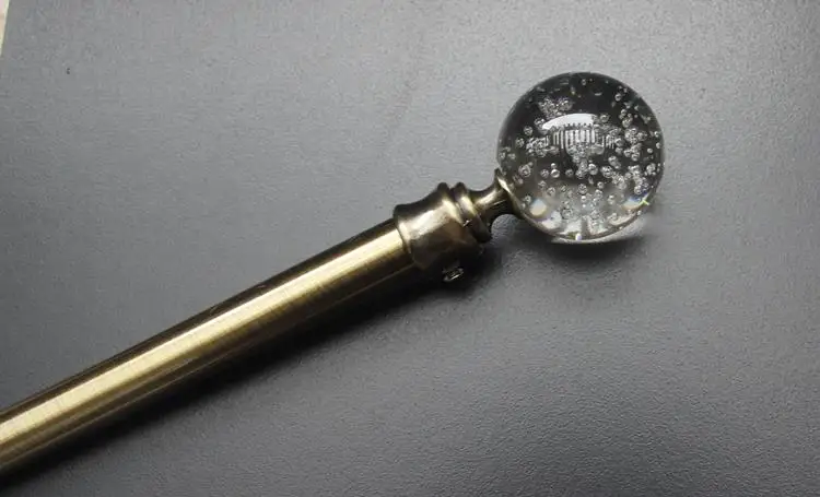 22 black curtain rod Green ancient crystal decorative head loft Rome bar