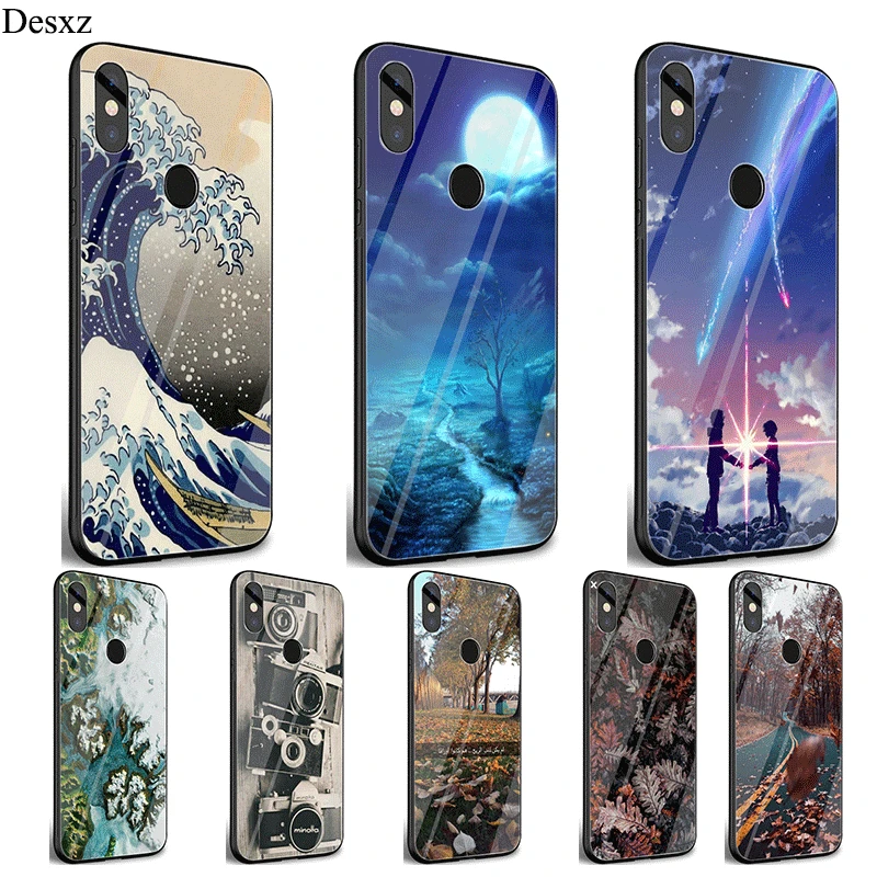 Cell Phone Case Glass Kanagawa Big Wave For Xiaomi Mi 8 Lite A1 A2 5X 6X 9 Redmi Note 5 6 7 Pro 6A 4X Pocophone F1 Cover | Мобильные