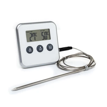 

Digital Kitchen Food Cooking/Oven Thermometers/BBQ/Barbecue/Grill/Smoker Meat/Roasting/Water Thermometer With Probe&TIMER
