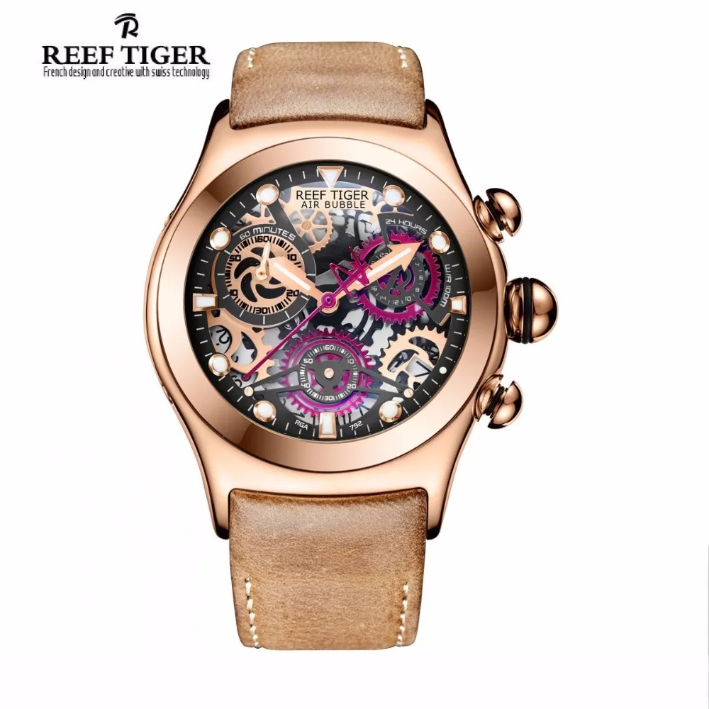 Prix pour Reef Tiger/RT Chronographe Sport Montres pour Hommes Cadran Squelette avec Date Trois Compteurs Conception Lumineux Suisse Montres RGA792 Prix pour Reef Tiger/RT Chronographe Sport Montres pour Hommes Cadran Squelette avec Date Trois Compteurs Conception Lumineux Suisse Montres RGA792