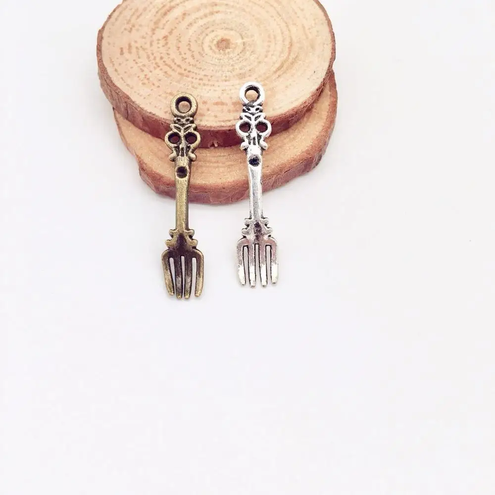 Fashion 10 pcs metal fork charms tableware Pendants fit DIY Handmade necklace earring bracelet Jewelry Making | Украшения и