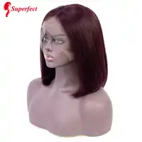 Superfect Brazilian 13x4 Lace Front Human Hair Wigs Pre Plucked Natural Hairline Remy Short Bob Lace Front Wig For Black Women