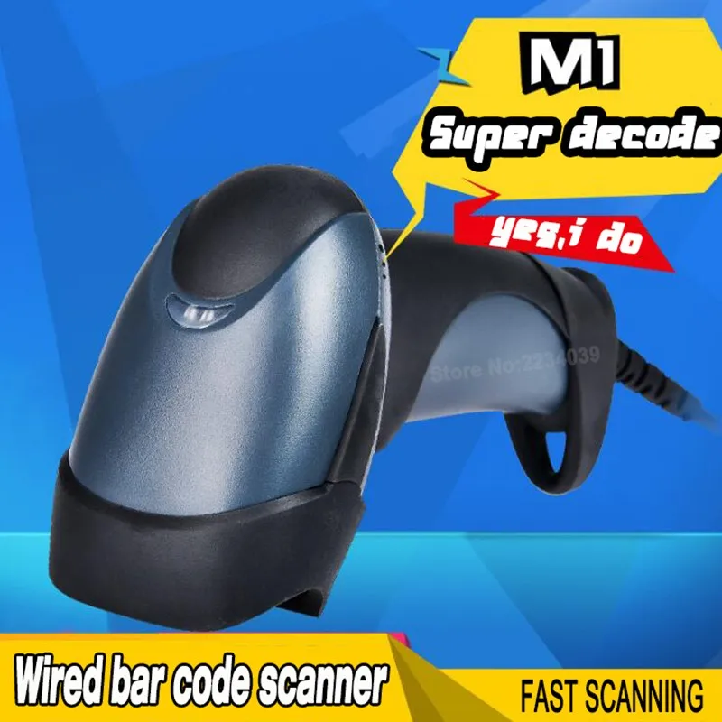 Scanner de Código de Barras de Alta Leitor de Código de Barras Pos para Supermercado Atacado Novo Wired Handheld Qualidade 1d Laser Barcode Scanner 32bit Usb 3 Cheap bar code scanner