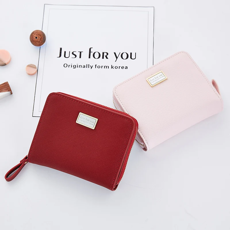 

Women Short Leather Wallet Casual Bag For Girls Simple Solid Zipper Small Purse Card Holder Fashion Female Purses Dropshipping