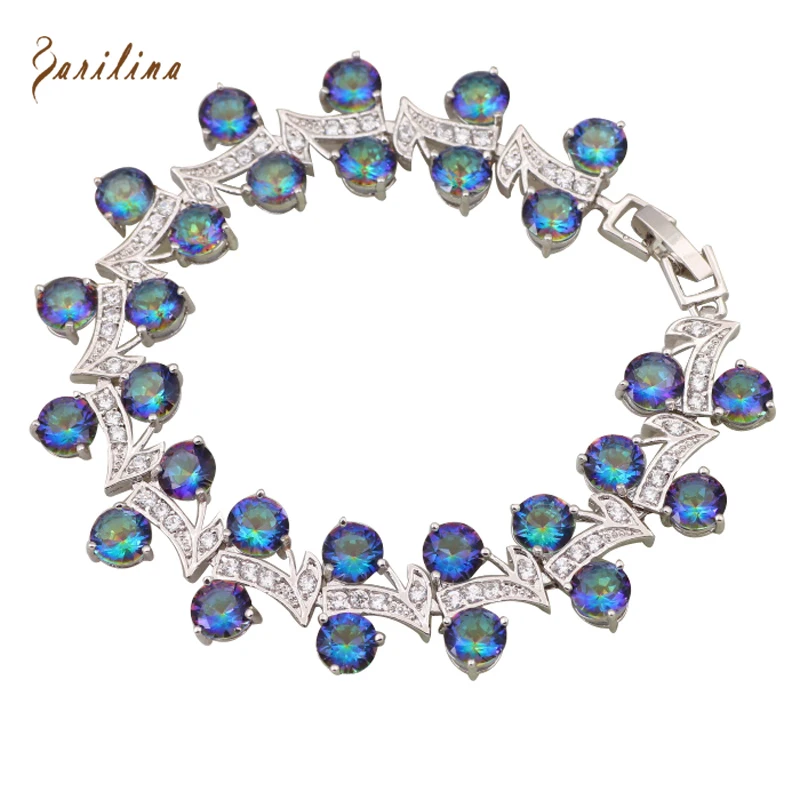 

Fantastic Fine jewelry Wholesale & Retail ! Blue Rainbow Mystic Topaz Silver Filled fashion jewelry bracelets & bangles B414