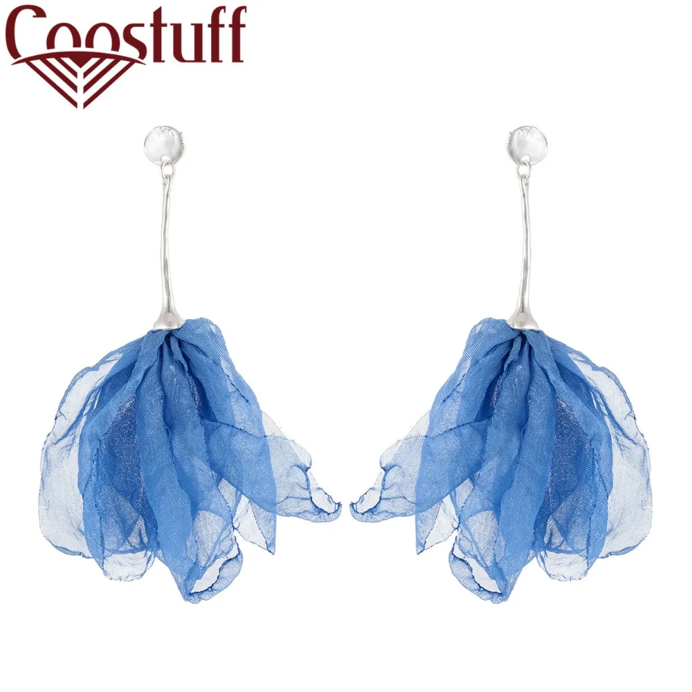 

Original Beautiful Lace Blue Flower Women Earrings Wholesale Jewelry Dangle pendientes brincos Hotsale earrings for Women 2019