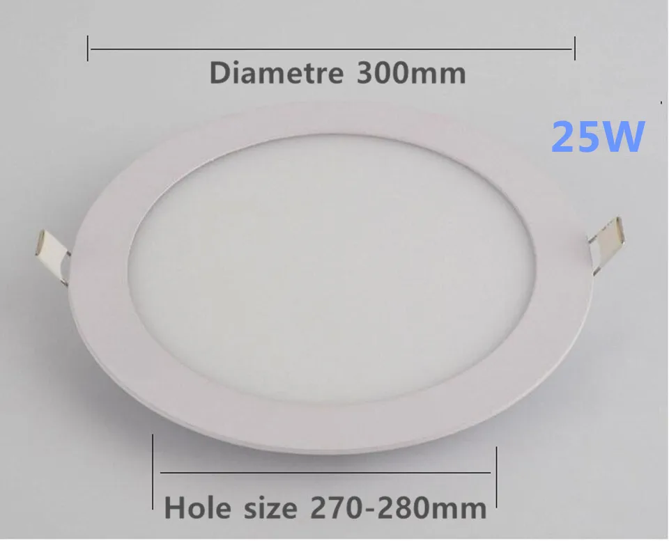 Затемнения 10 шт. AC85-265V LED Панель свет 25 Вт круглые светодиодные светильники потолочные ультра-тонкий светодиодный свет вниз белый теплый