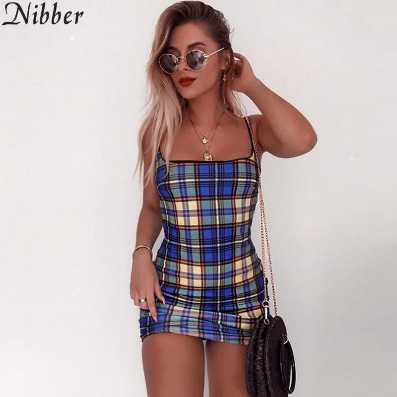 Nibber الصيف ضمادة Bodycon البسيطة اللباس المرأة شعرية الرسن مثير نادي حزب السيدات dress2019 الشاطئ عارضة عطلة قصيرة اللباس