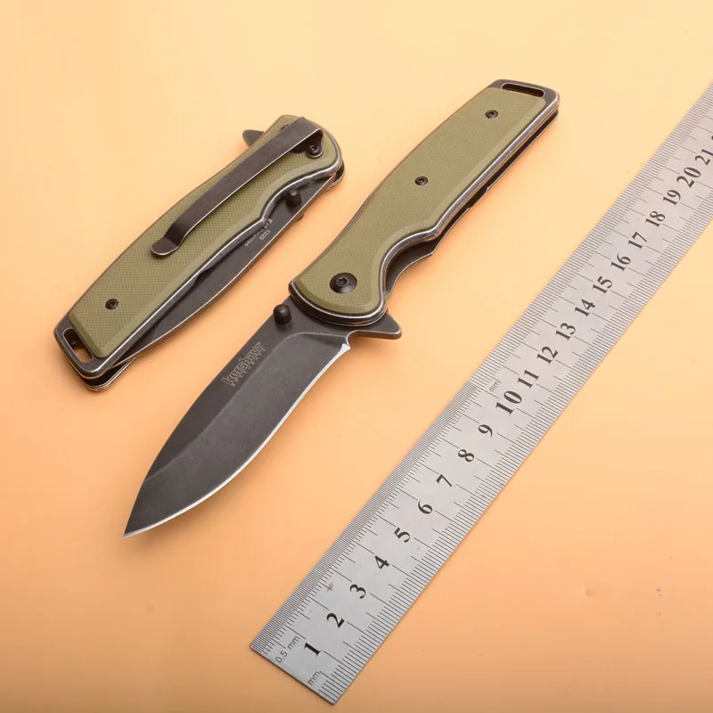 Складной походный нож kerшоу 1329 каменное лезвие 8cr13 рукоятка G10 охотничьи