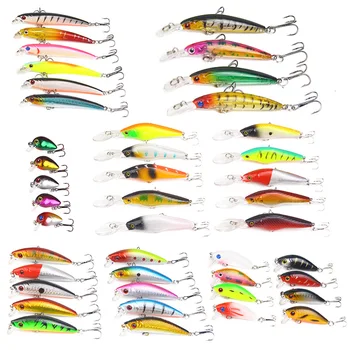 

Minnow Crankbait Fishing Lure Kit 43pcs/set Sinking Jerkbait Minnow Crank Wobblers Plastic Hard Fishing Lure Artificial Bait