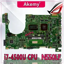 Akemy материнская плата для ноутбука ASUS Q550LF N550LF PC PN 60NB0230-MBB000 N550LF основная плата Процессор i7-4500U Процессор DDR3 100% полностью протестированы