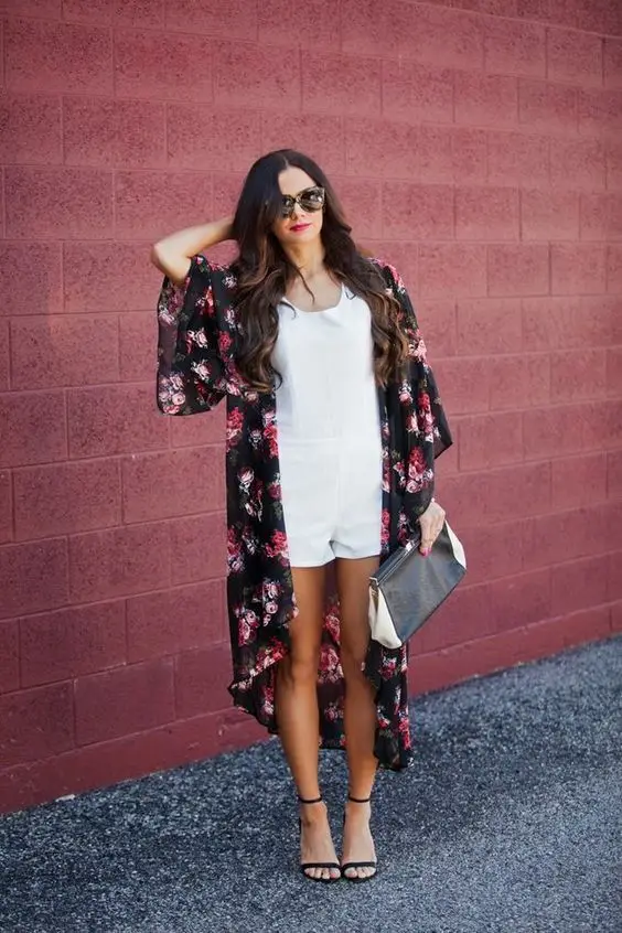 

Women Summer Boho Print Coat Vintage Kimono Cardigan Beach Cover Up Blouse Tops